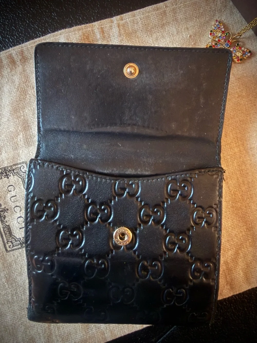 Gucci Guccissima Heart French Flap Wallet - Picture 14 of 16